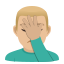 Man facepalming: medium-light skin tone :man_facepalming_tone2: 🤦🏼♂️