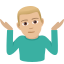 Man shrugging: medium-light skin tone :man_shrugging_tone2: 🤷🏼♂️